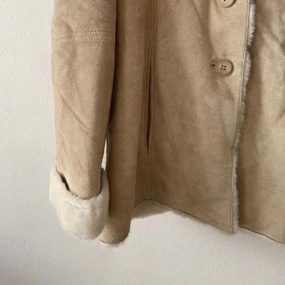 Vintage leather shearling coat - Picture 2 of 4